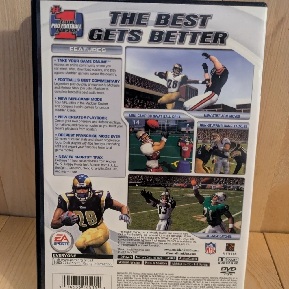 Madden NFL 2003 PlayStation 2 Game Used